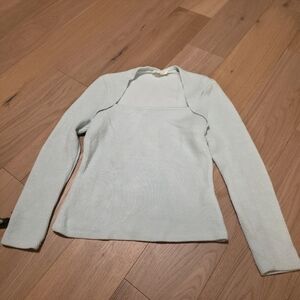 Anthropologie Soft Mint Long Sleeve Sweater